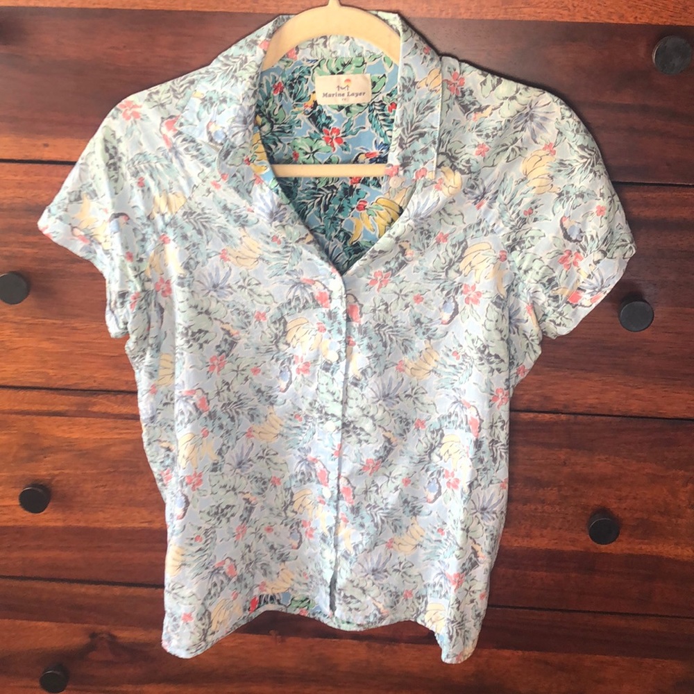 Marine Layer Reversible short sleeve button down